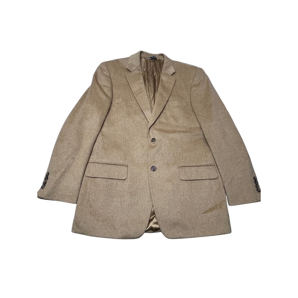 WH Belk Mens 40 Regular 100% Camel hair Blazer Tan 2 Button Sport Coat Jacket